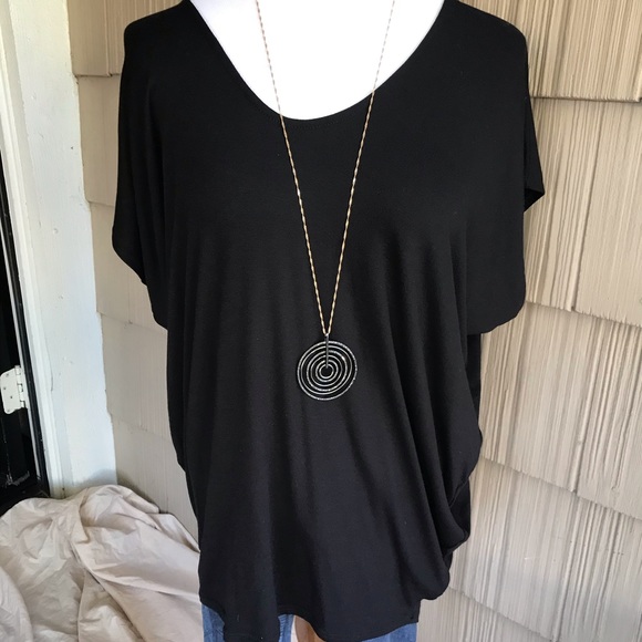 *SIZES ADDED*NWT Enti black dolman style tee - Picture 1 of 2